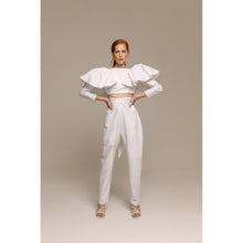 Load image into Gallery viewer, Blush Bolero Puff Long Sleeve, Blush High Waisted Trouser