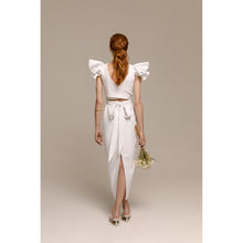 Load image into Gallery viewer, Classic Peacock Bolero Boat Neckline, Blush Pencil Skirt