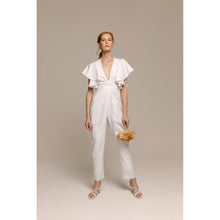 Load image into Gallery viewer, Peacock Bolero with Frill, Blush High Waisted Trouser