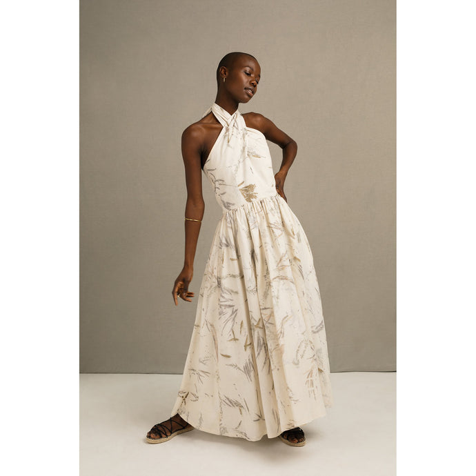 Blombos Eco Print Halter Dress